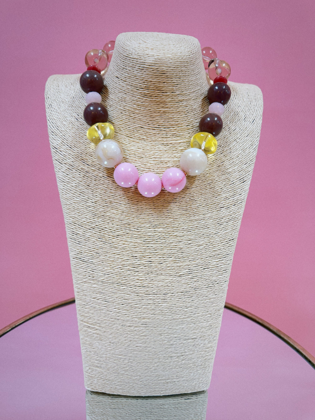 Color Cocktail Necklace - Pink