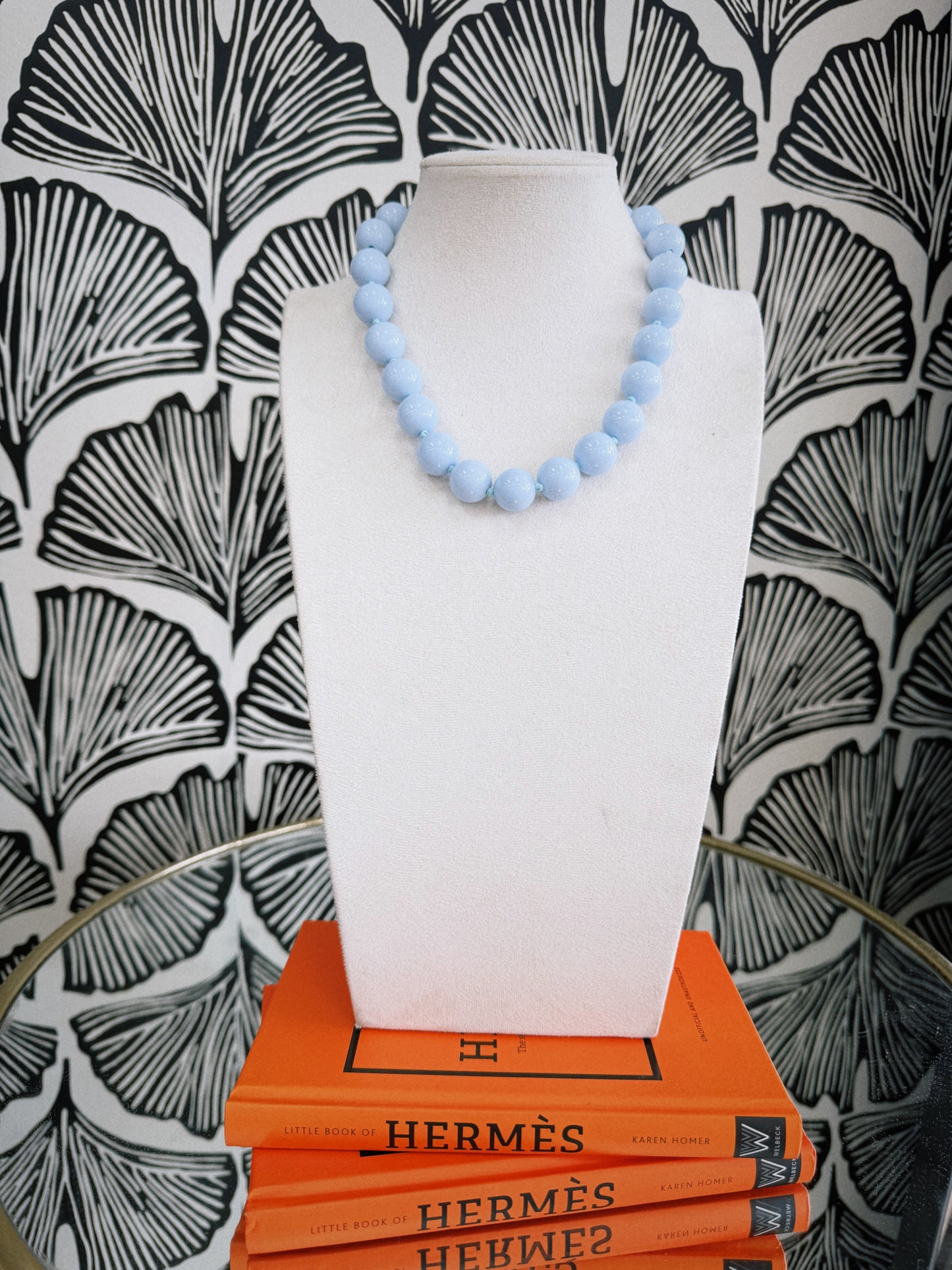 Beaded Love Necklace - Baby Blue