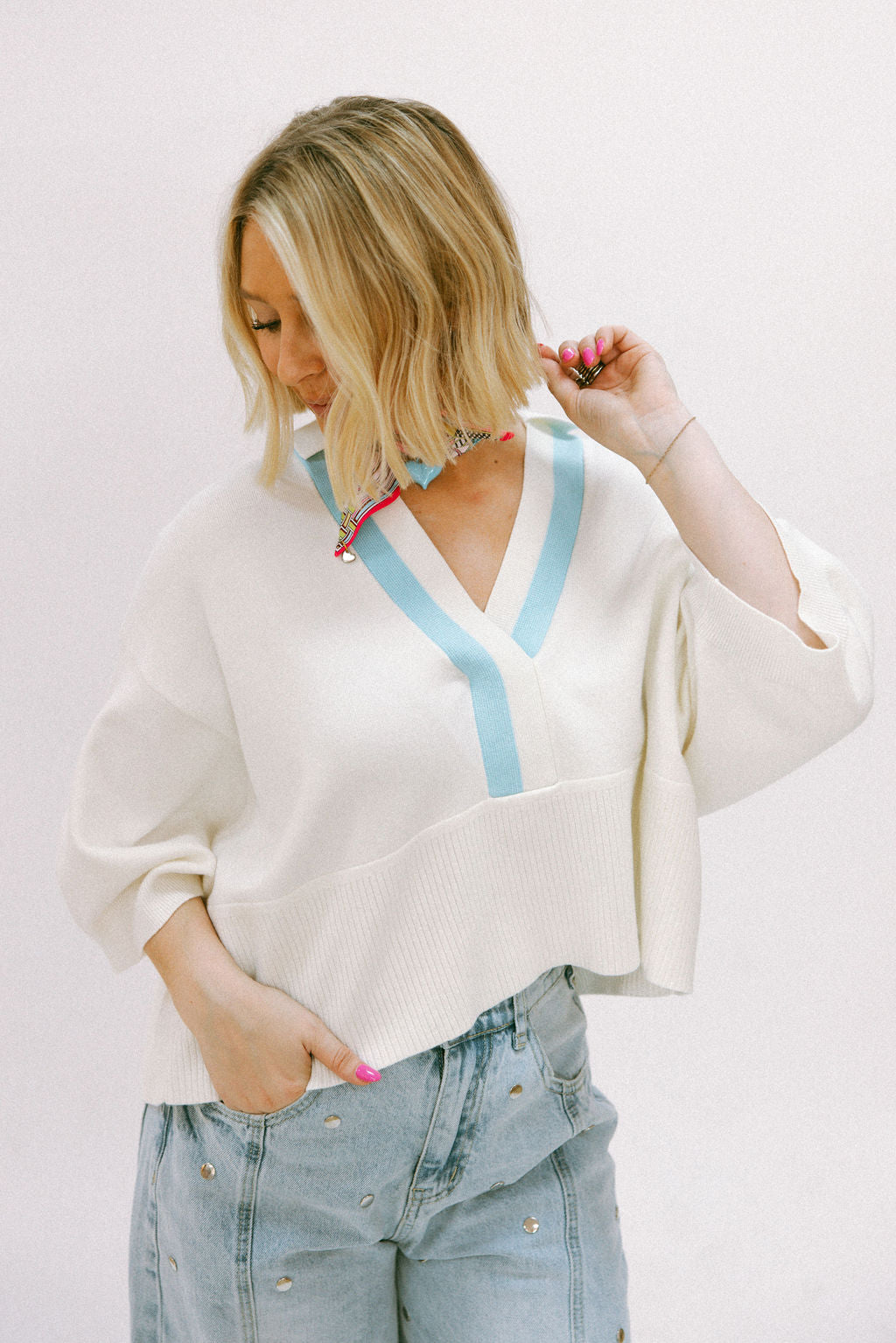 The Kennedy Sweater Top - Ivory