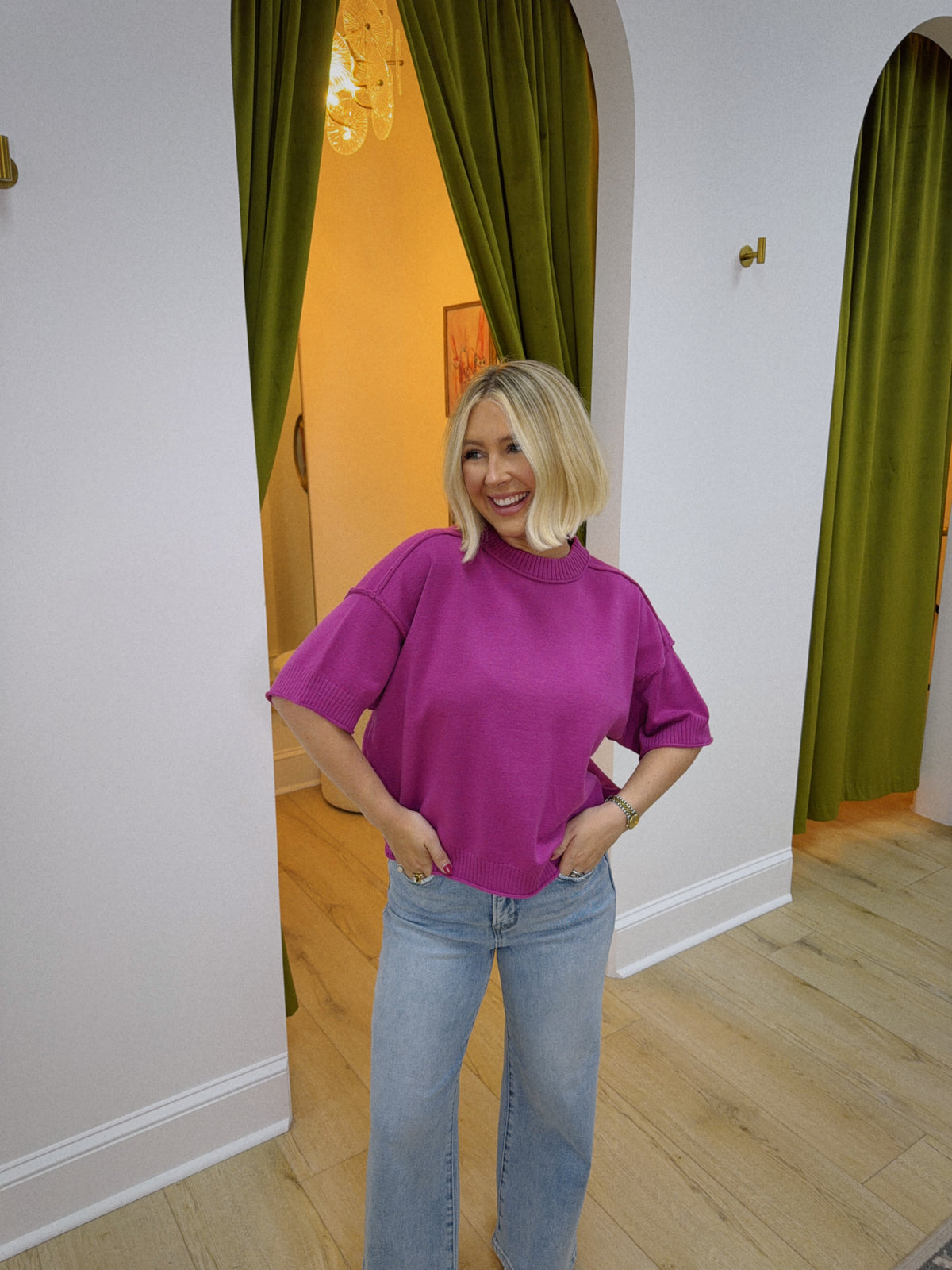 The Color Crush Knit Top - Hot Pink