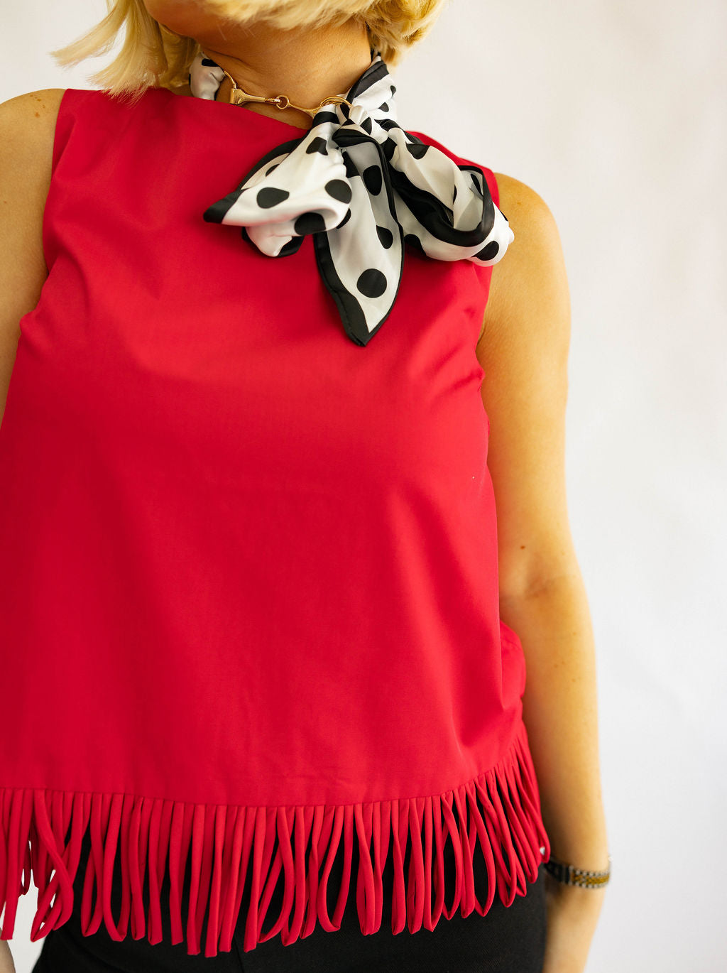 Red Zone Fringe Top
