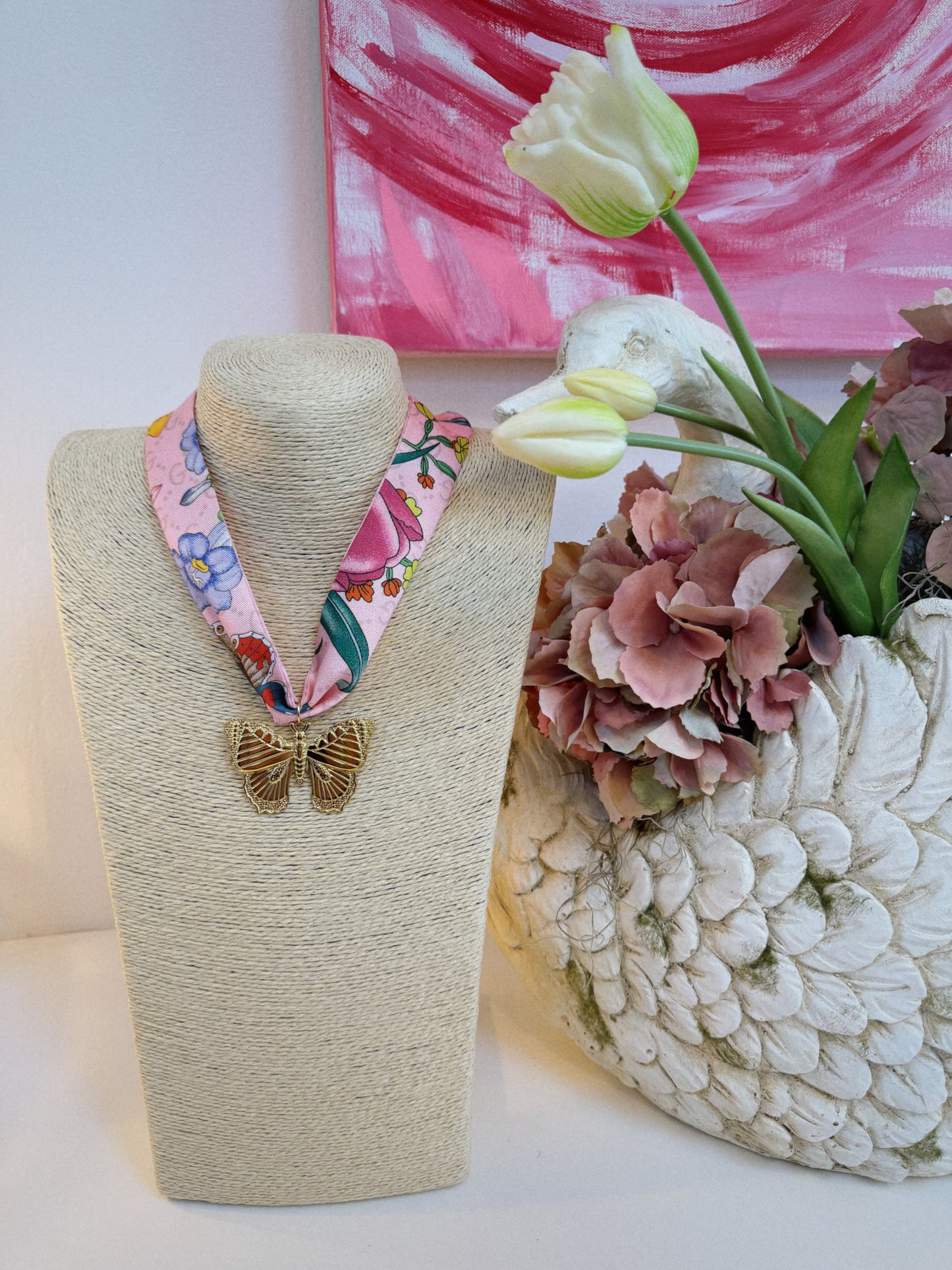 Wings of Gold Scarf Necklace