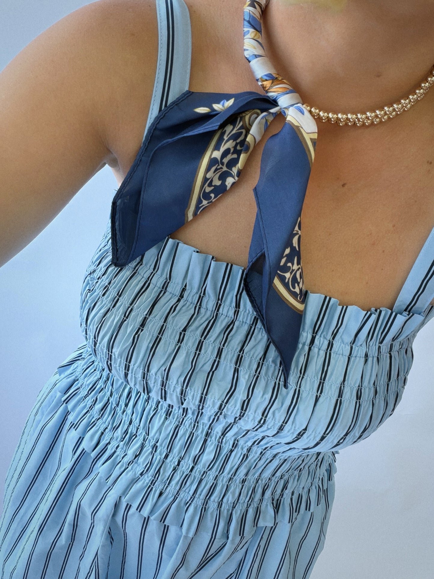 Scarfed & Styled Necklace - Orange & Blue