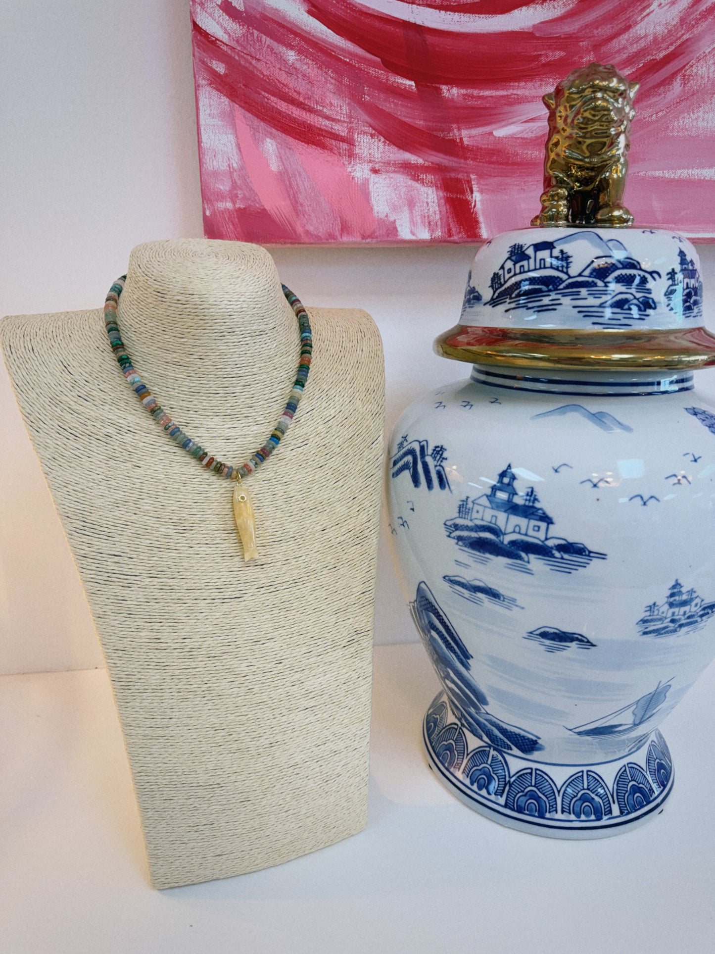 Multi Color Beaded Fish Necklace