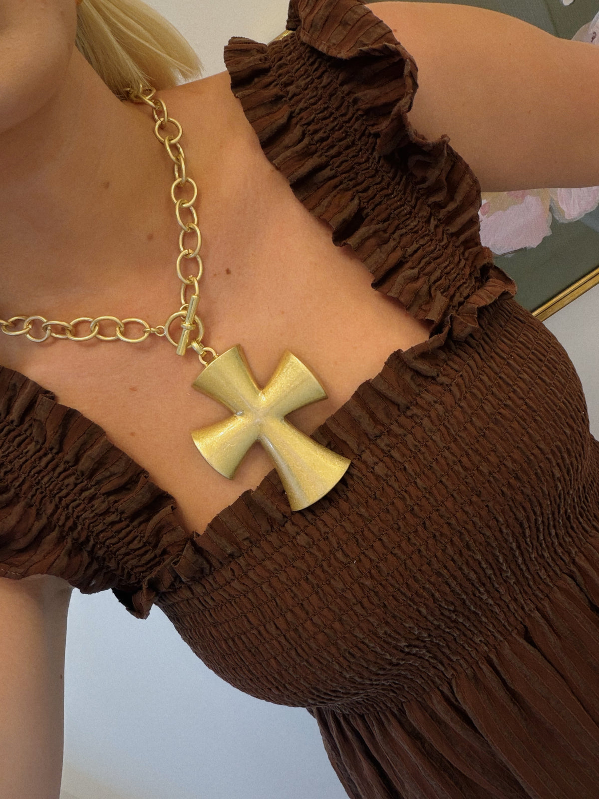 Chunky Gold Cross