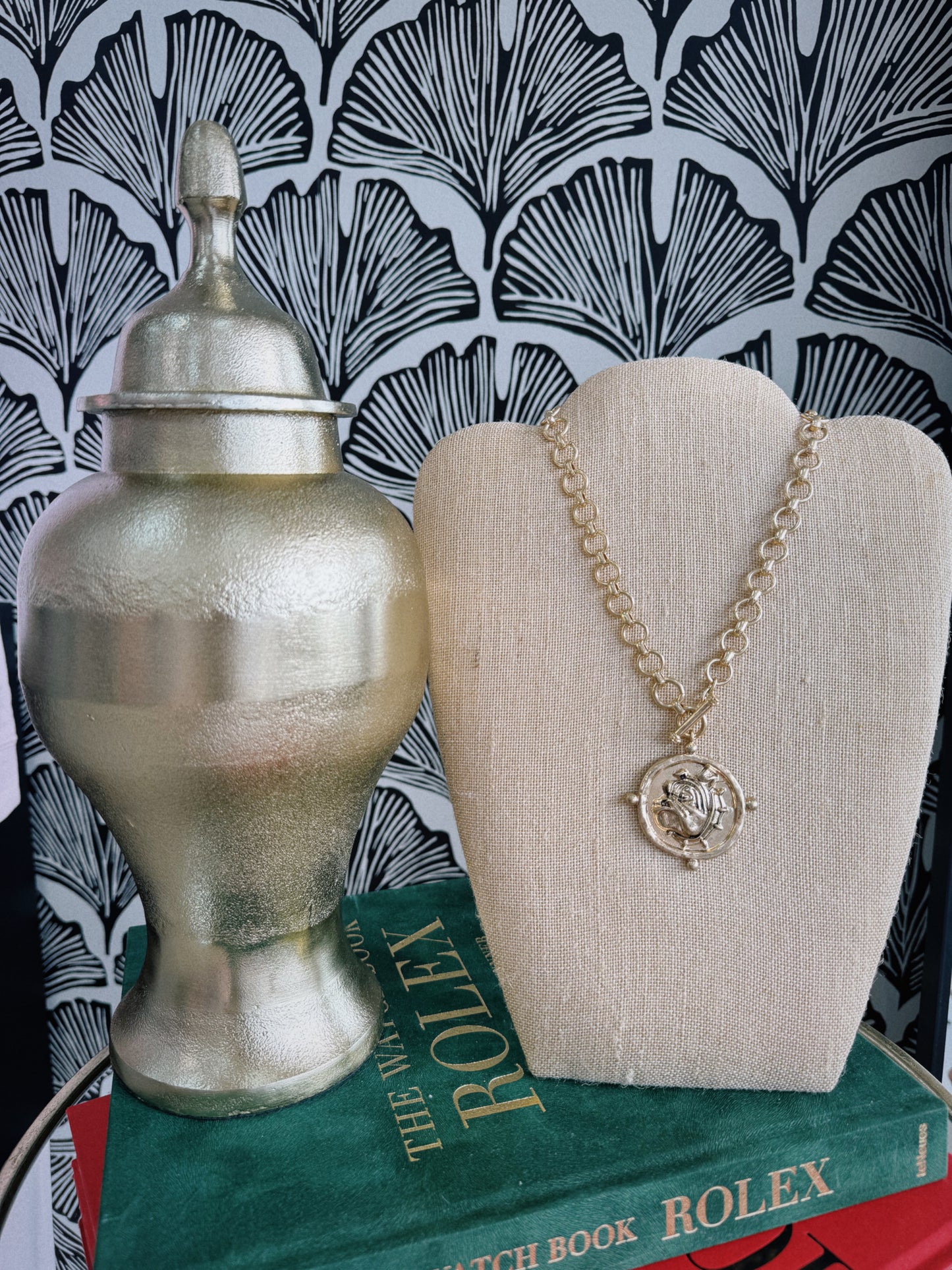 Bulldog Face Necklace