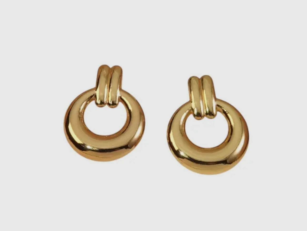 Gold Door Knocker Earrings