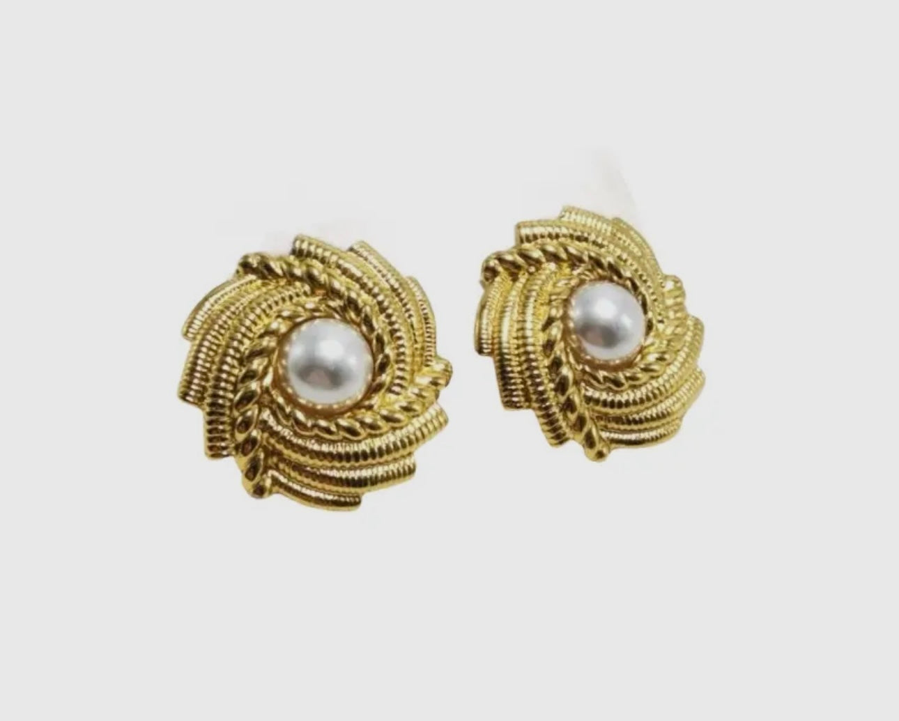 Sunburst Pearl Stud Earrings