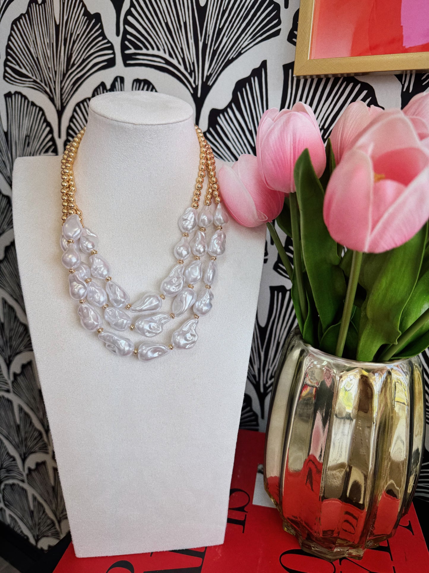 Gold & Pearl Multi-Strand Necklace