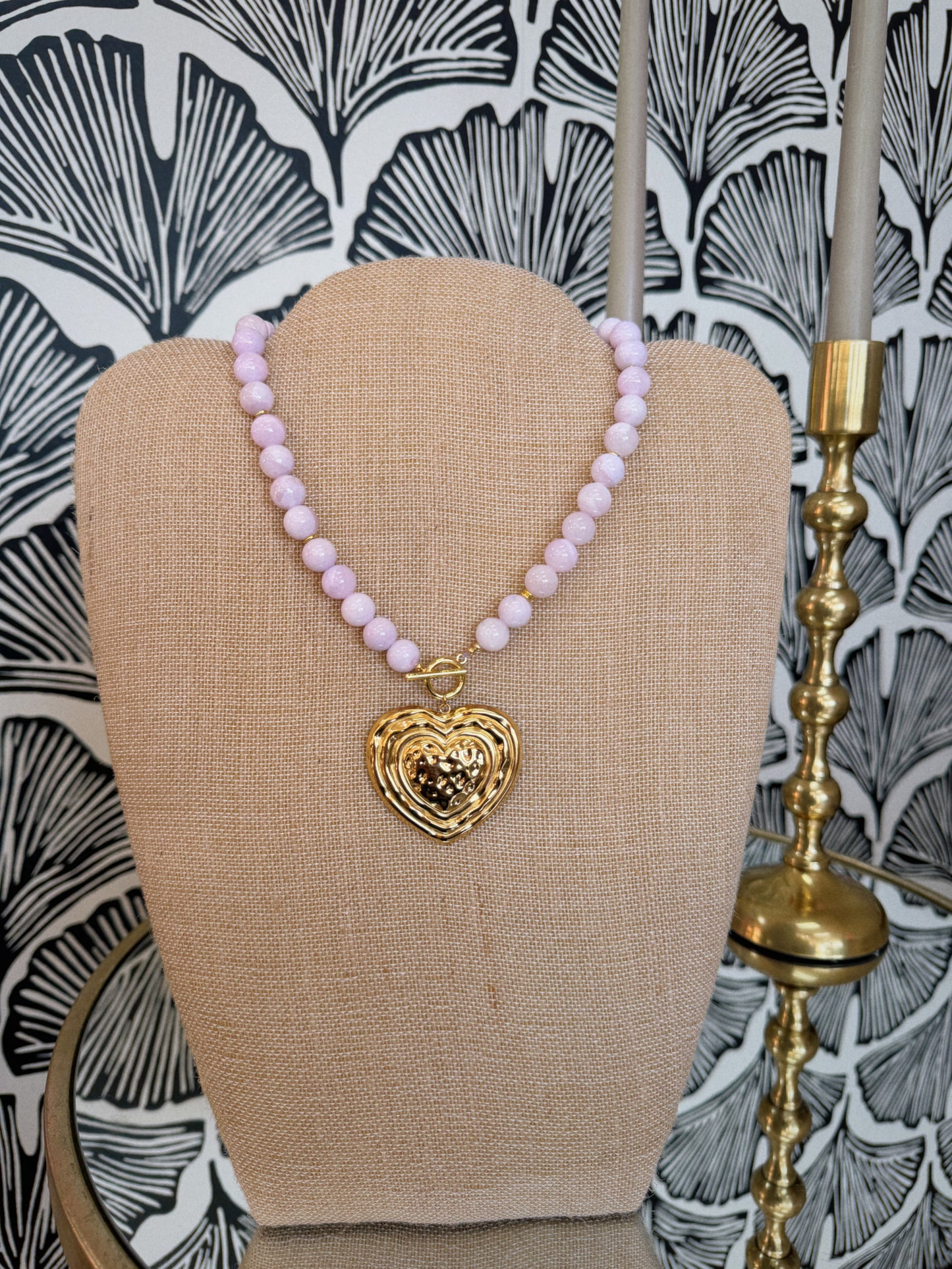 Love Her Beaded Heart Necklace