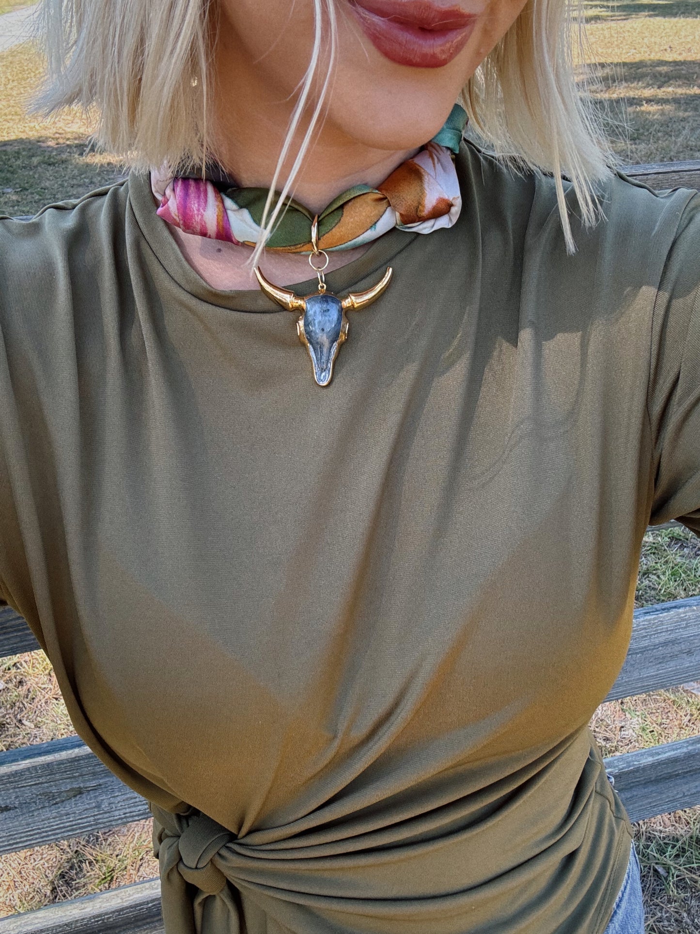 Sundown Skull Scarf Necklace