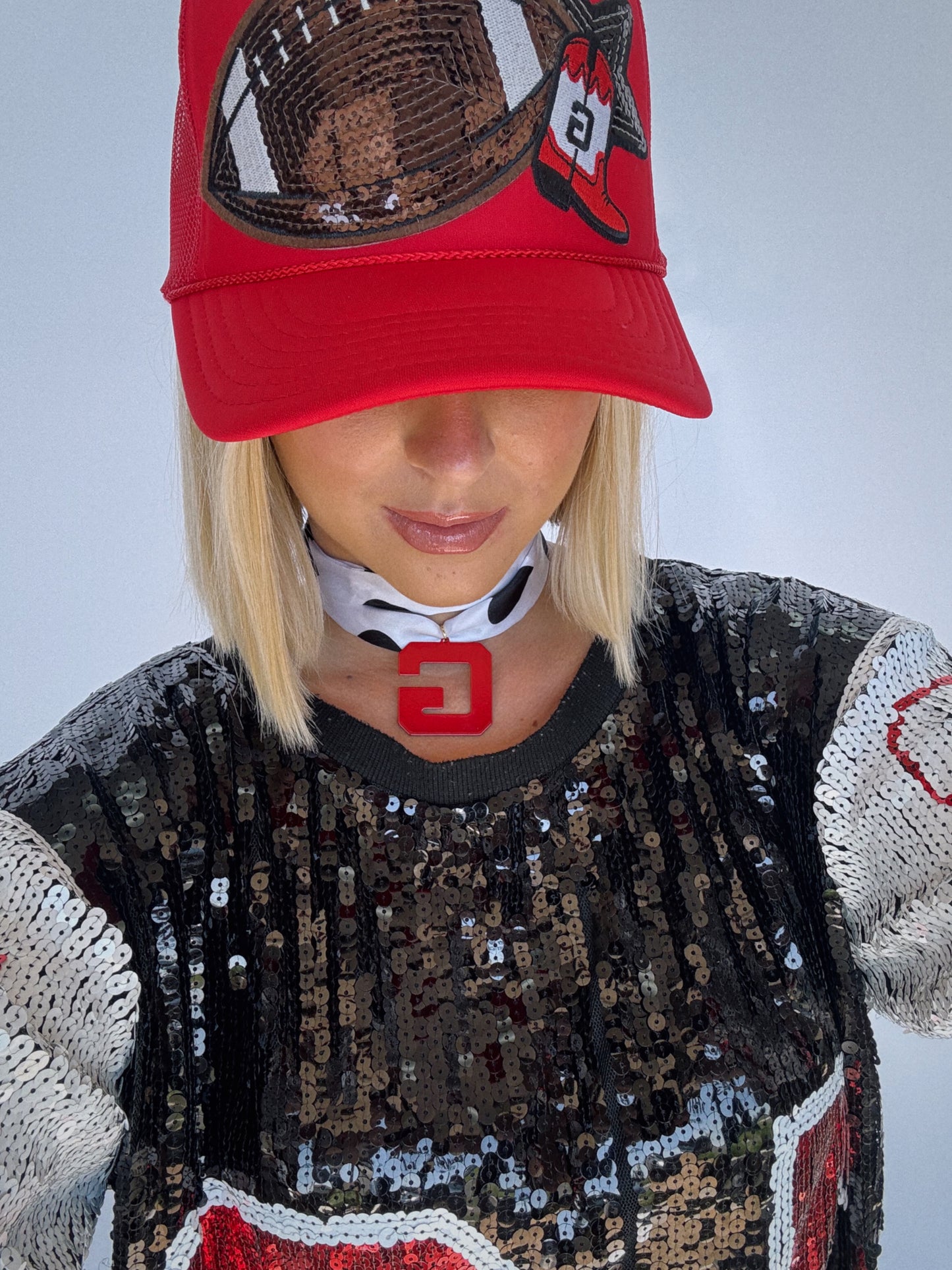 Hearts for UGA Scarf Necklace
