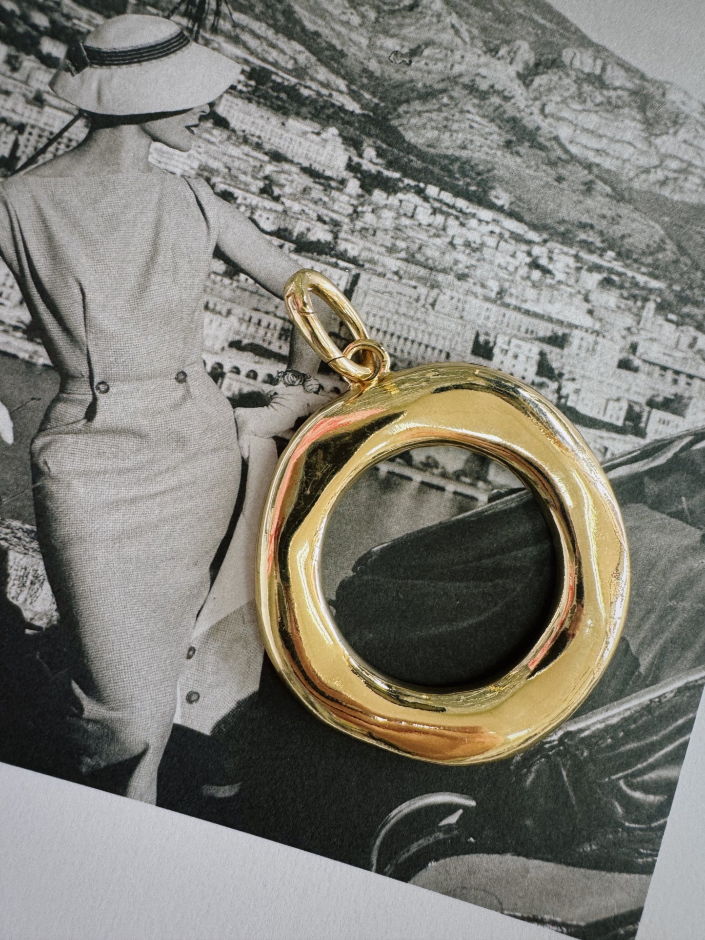 Organic Round Metal Pendant