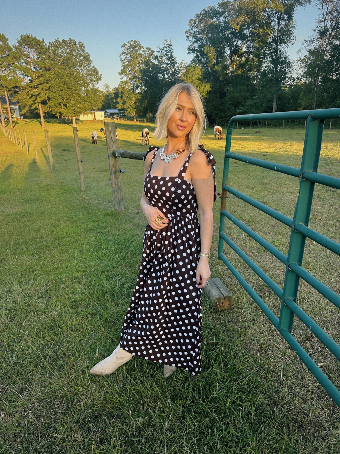 Polka Dot Midi - Brown