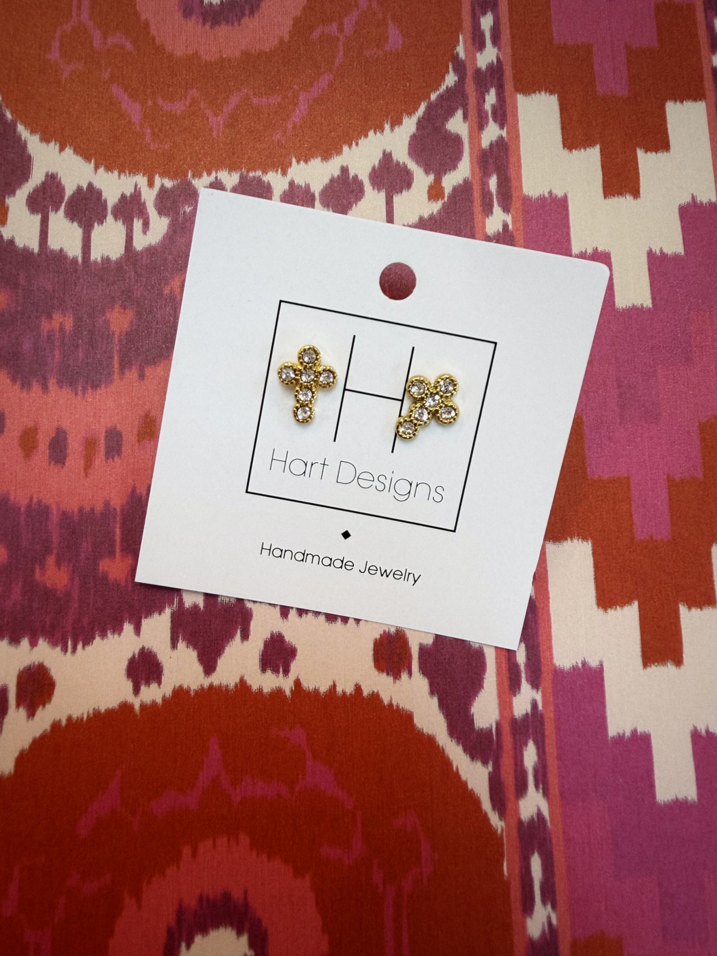 Diamond Cross Earrings