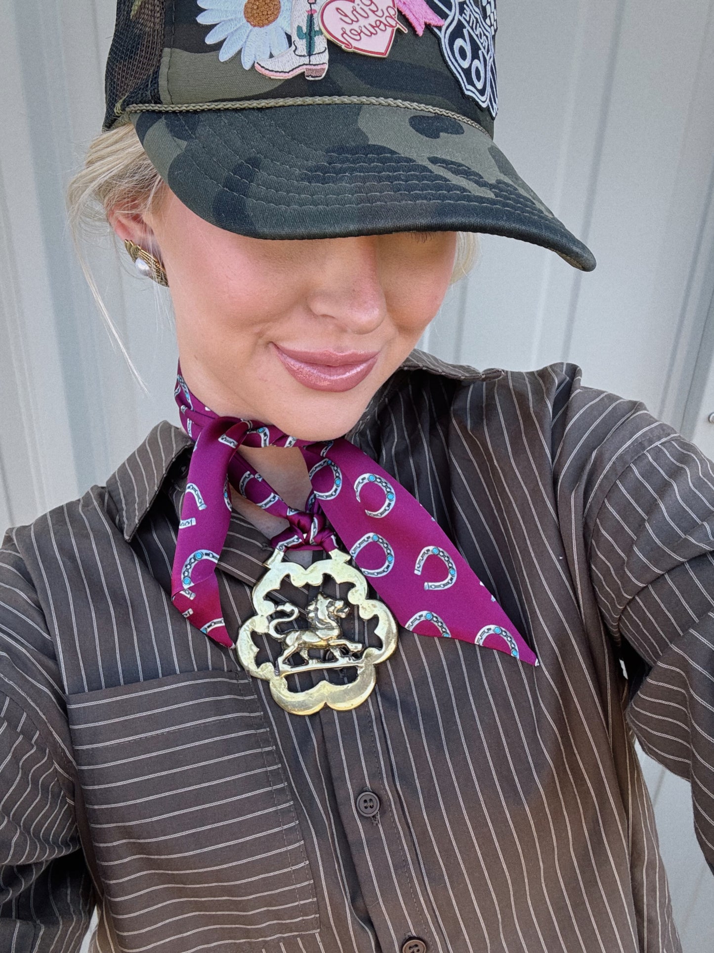 Western Vintage Pendant Scarf Necklace