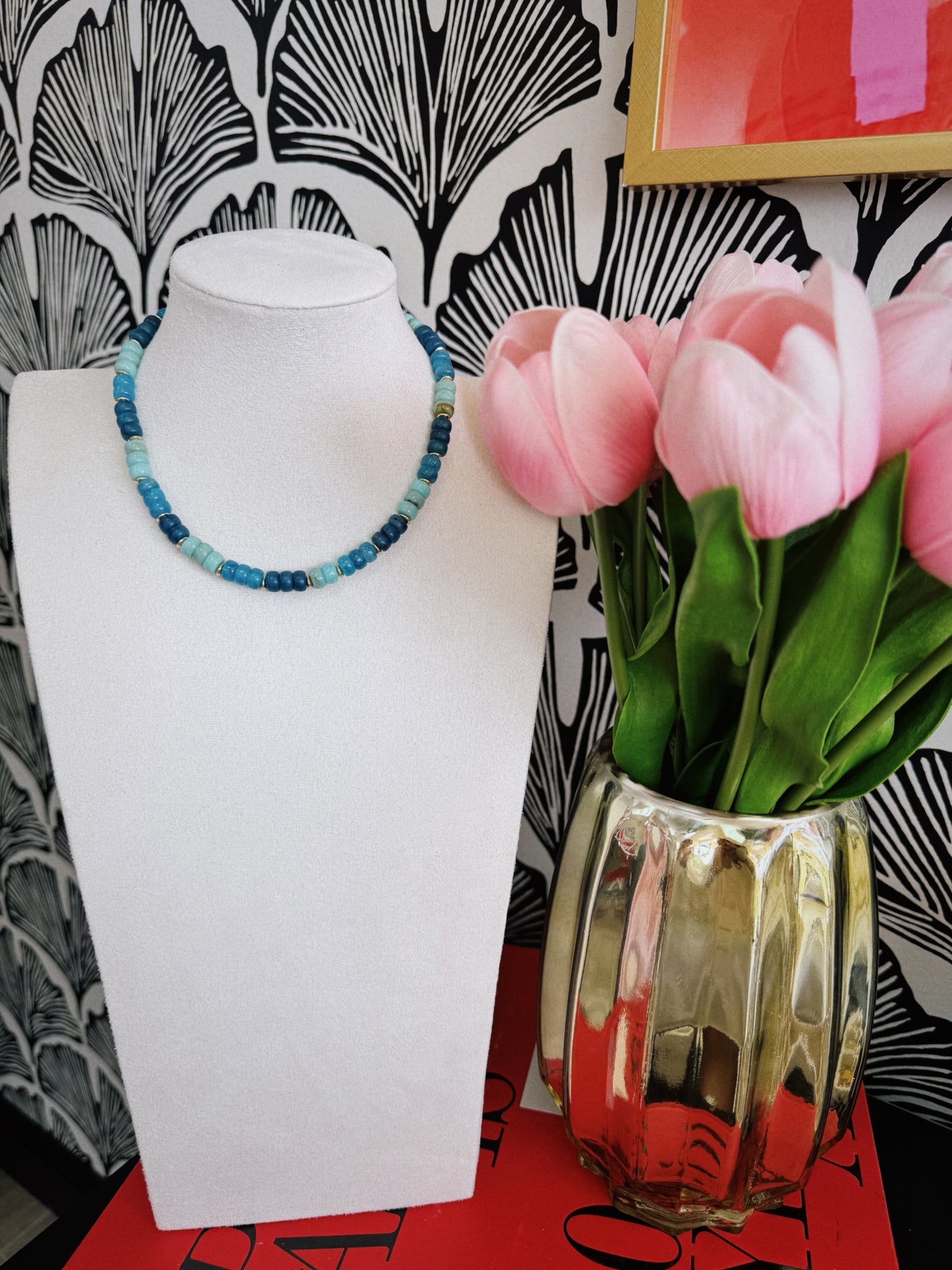 Beaded Girl Necklace - Blue