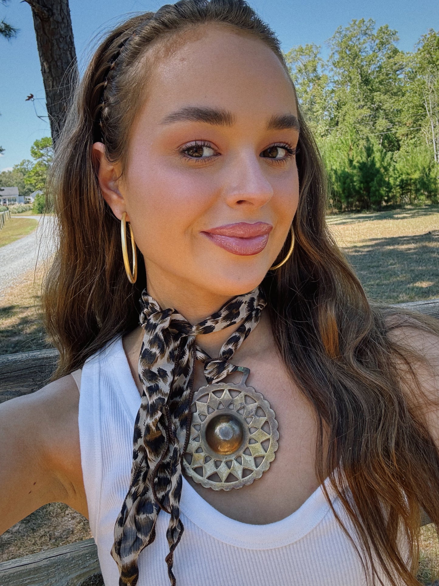 Golden Gaze Vintage Scarf Necklace