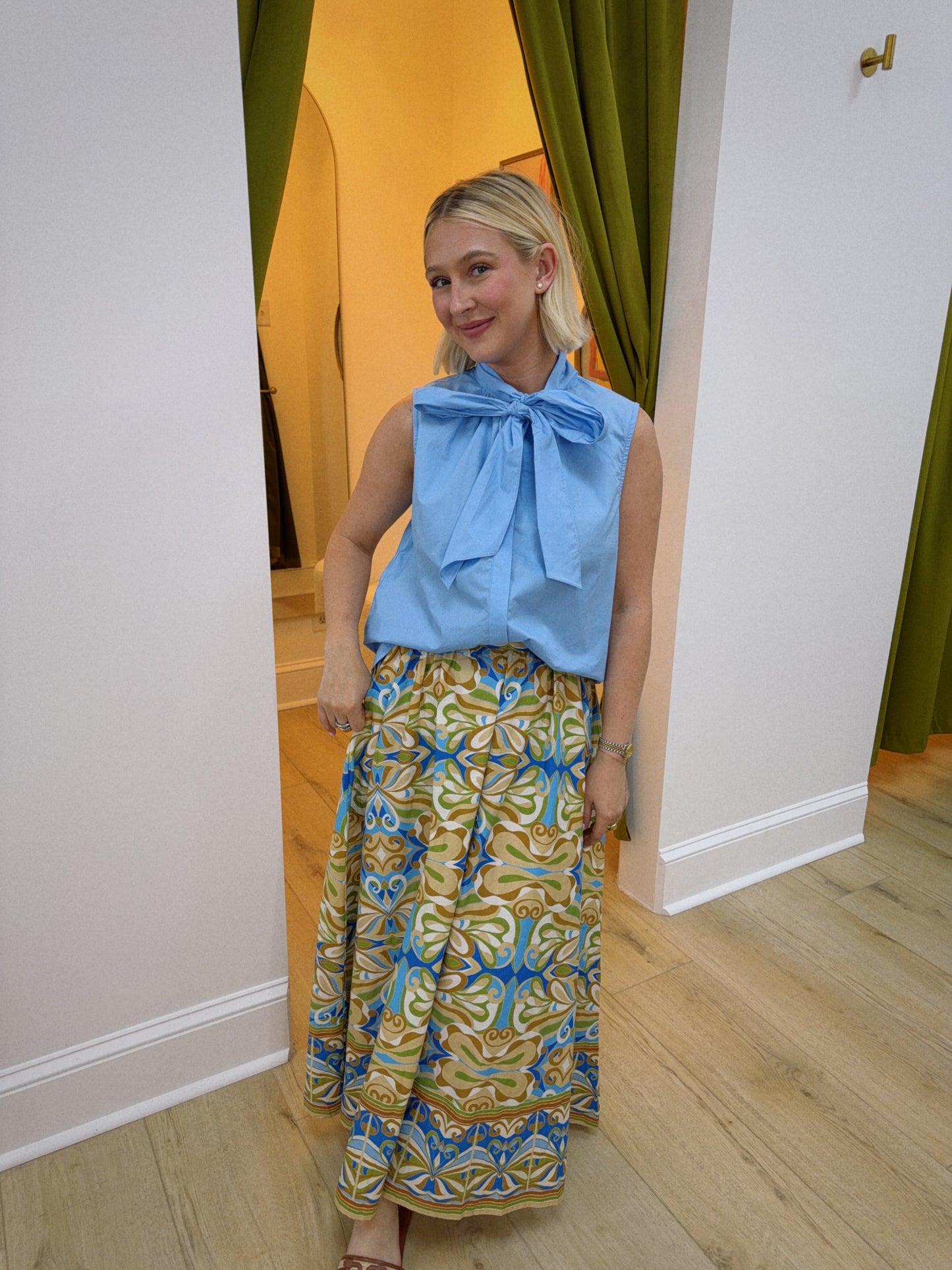 Blue Skies Bow Blouse