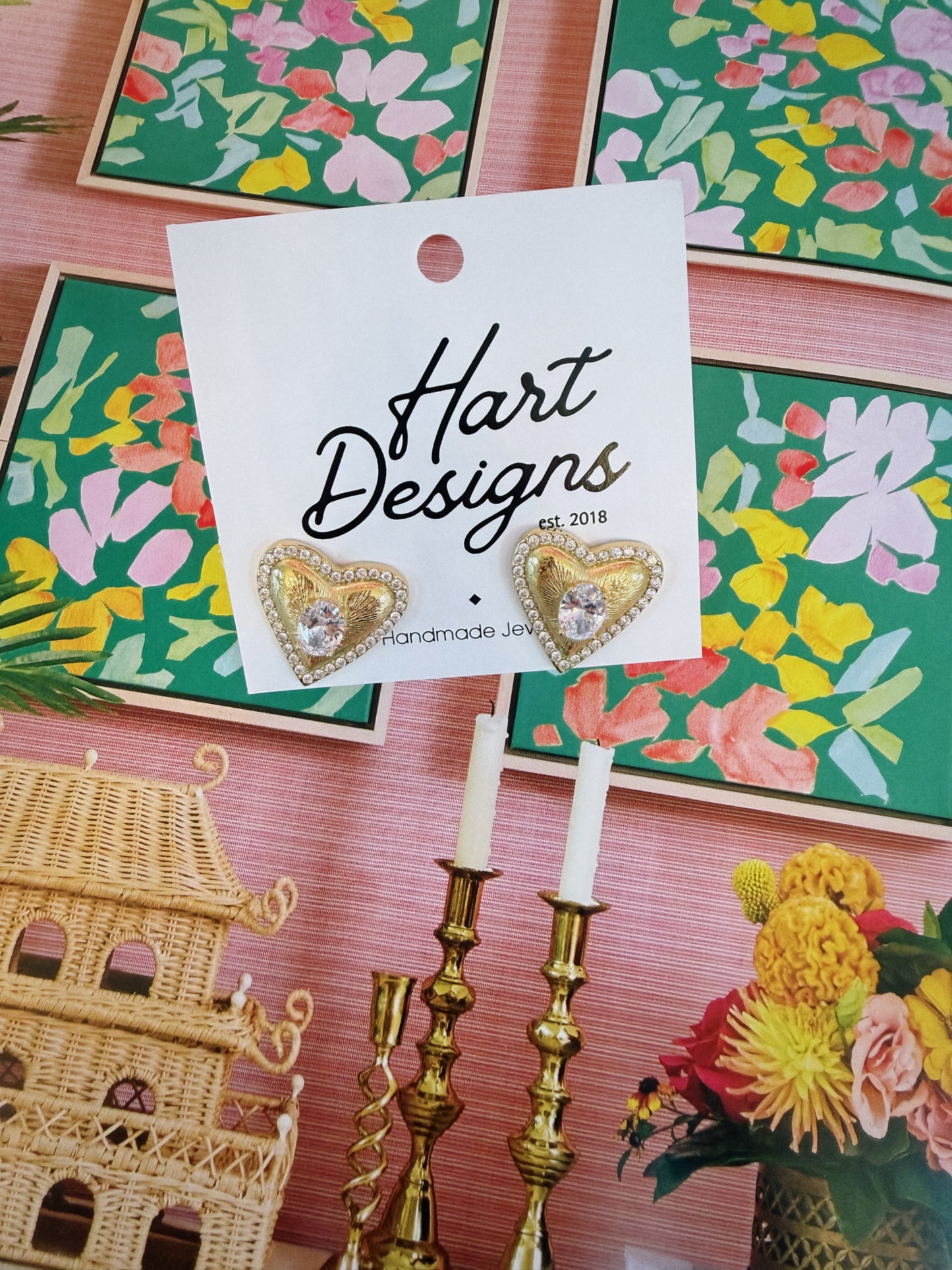 Diamond Heart Studs