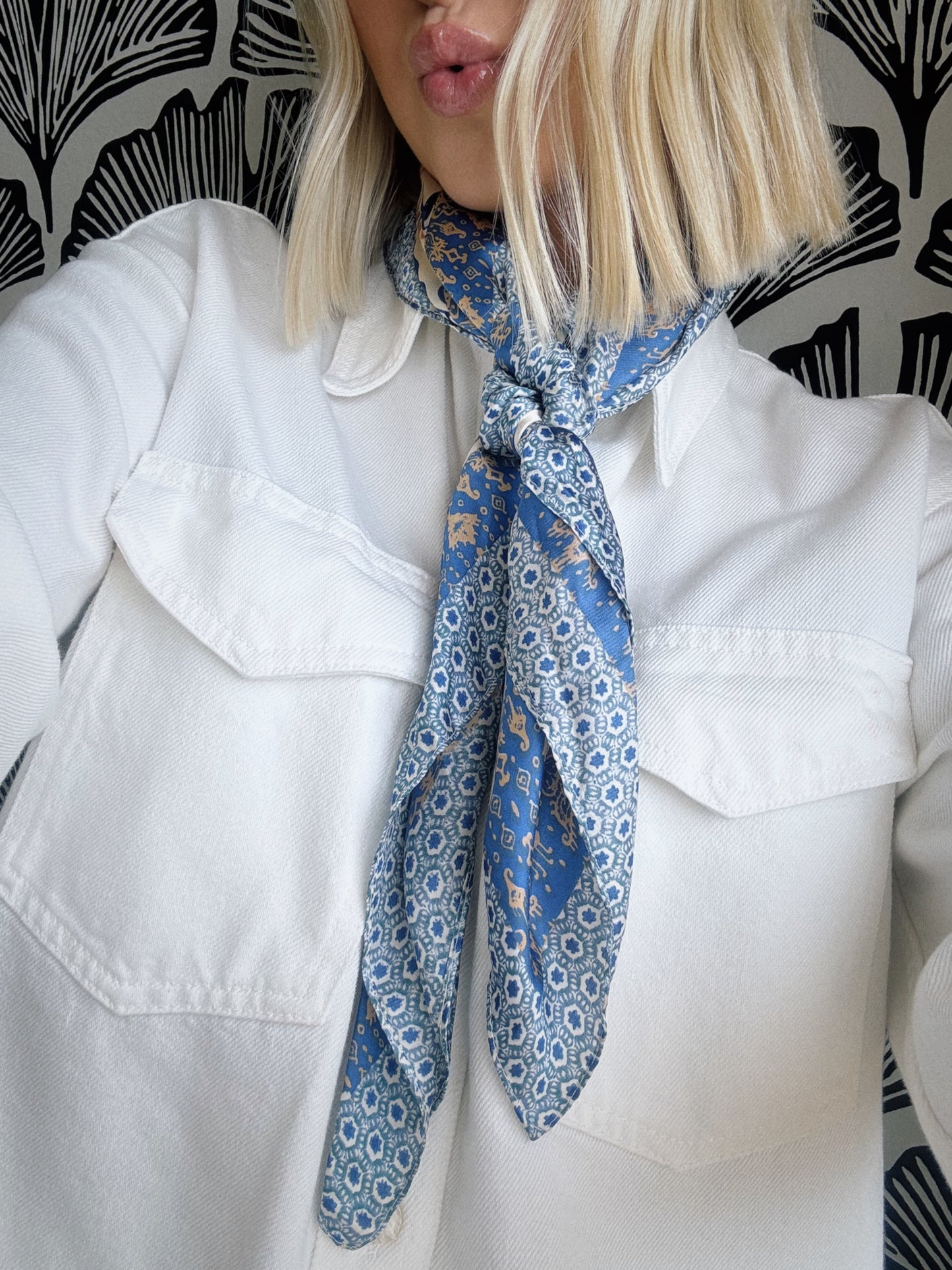 Vine Border Floral Bandana