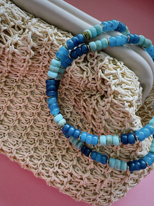 Beaded Girl Necklace - Blue