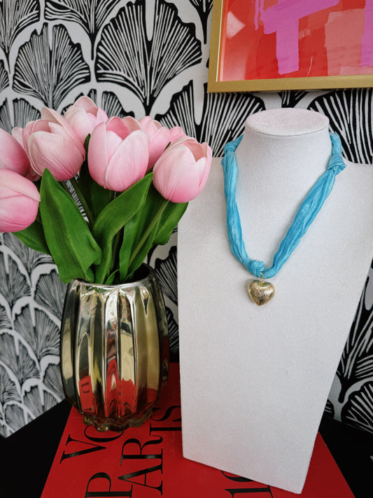Baby Blue Scarf Necklace