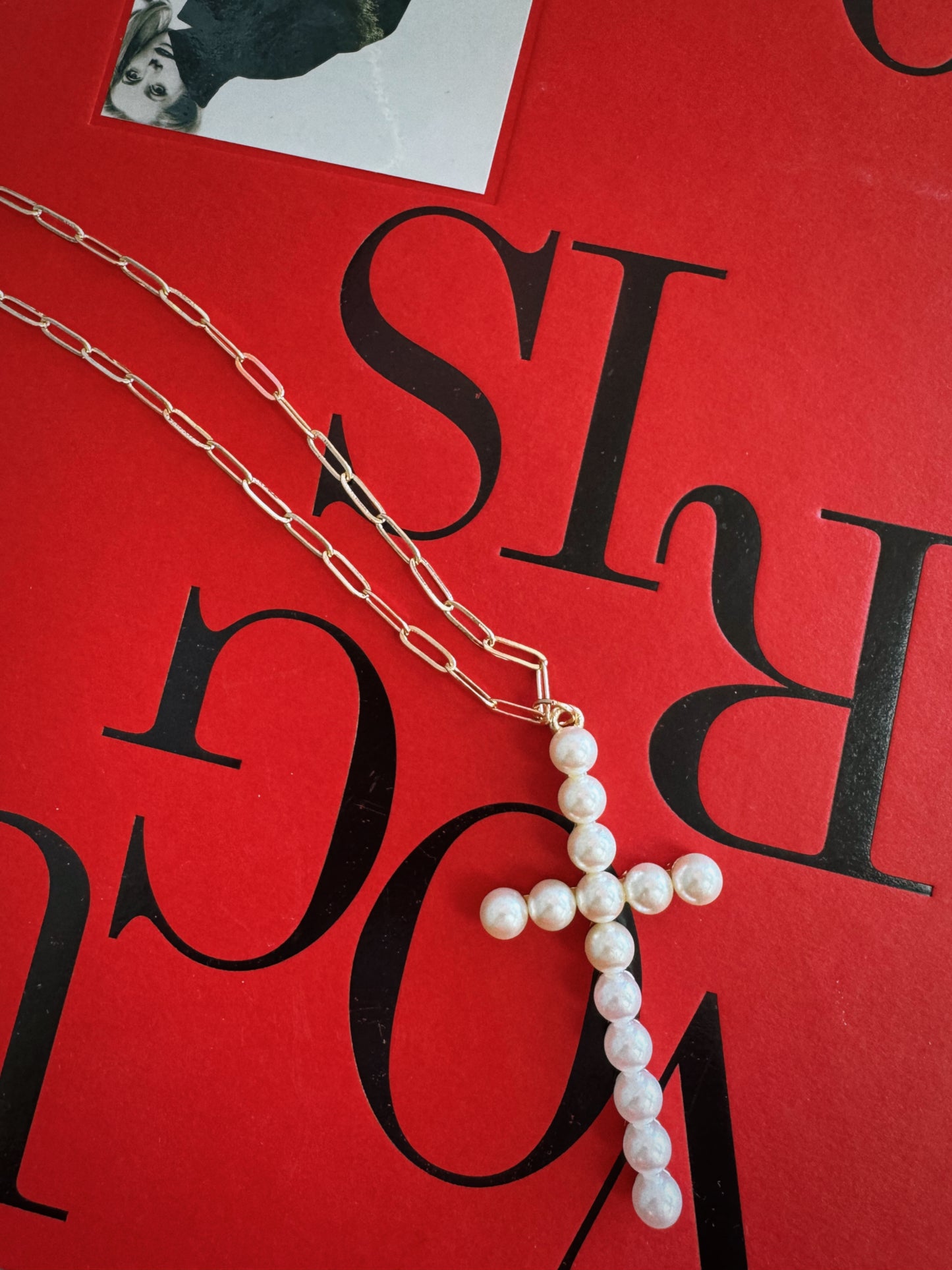 Pearl Cross Necklace