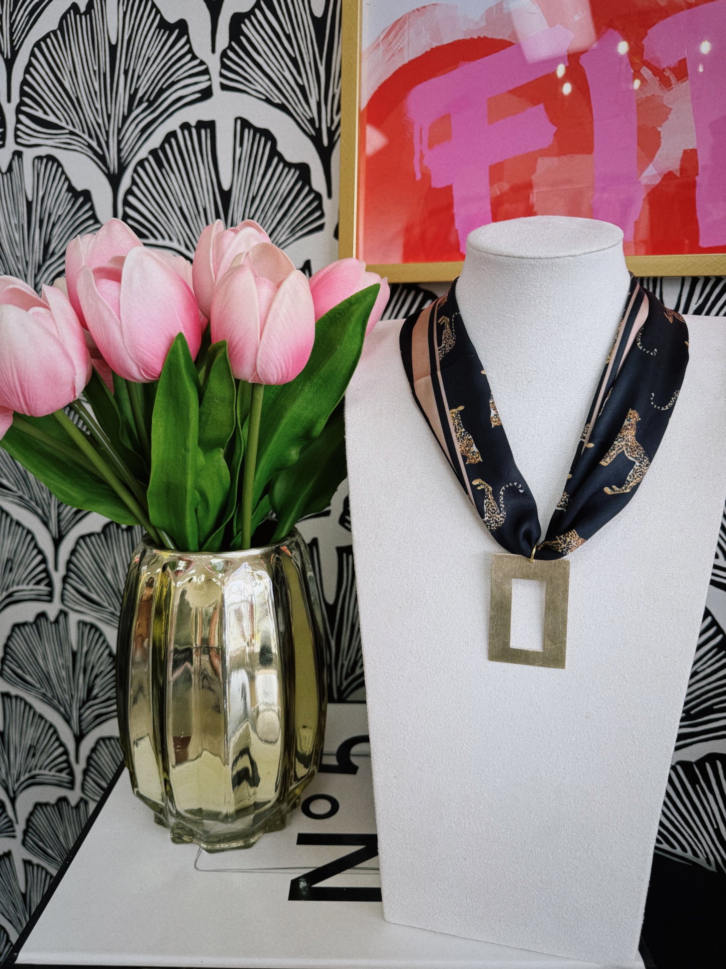 Cheetah Girl Scarf Necklace