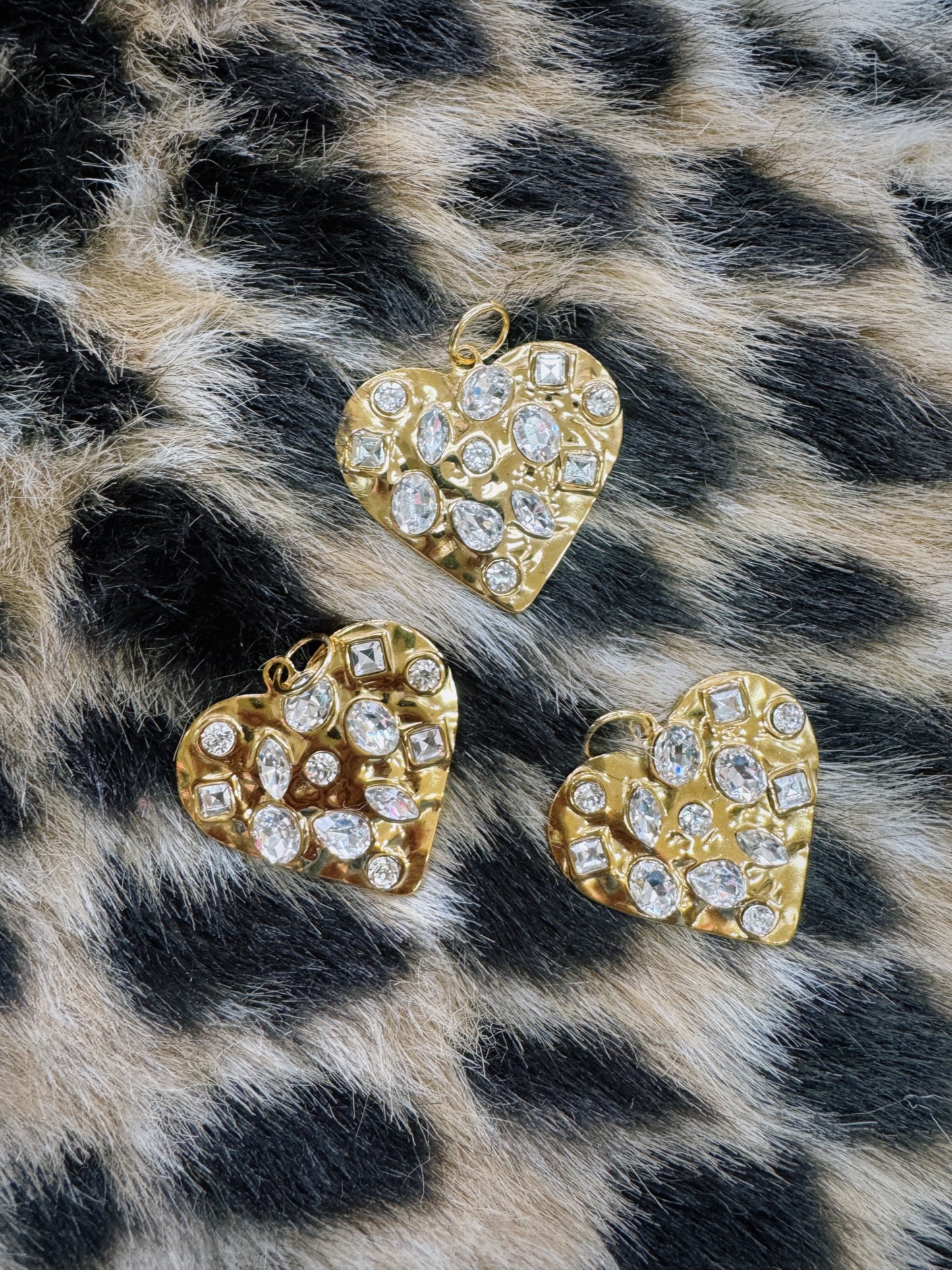 Crystal Studded Heart Charm