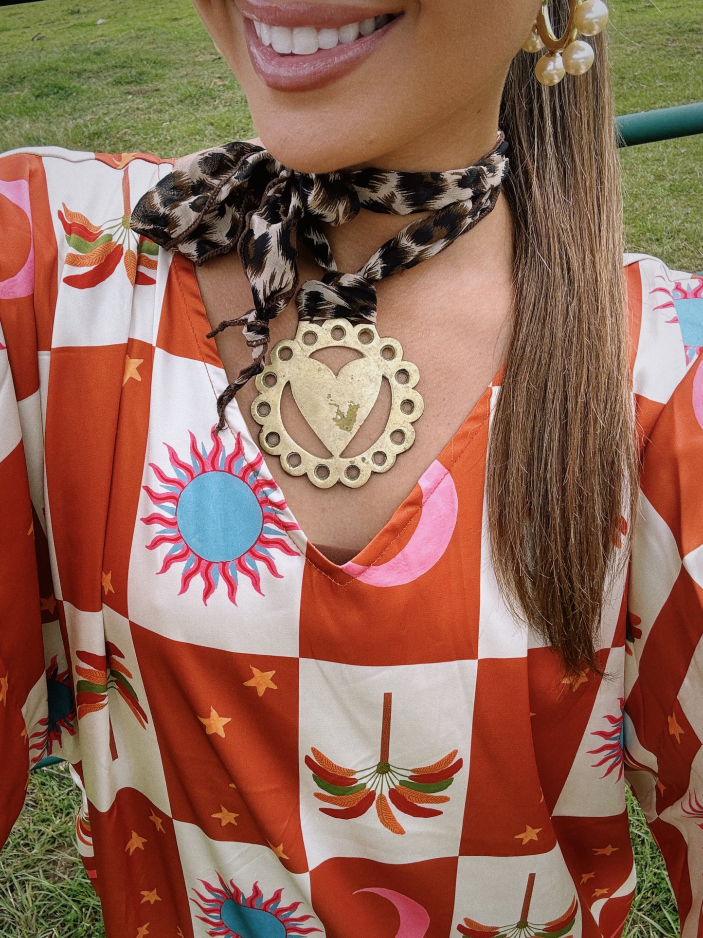 Desert Darling Vintage Pendant Scarf Necklace
