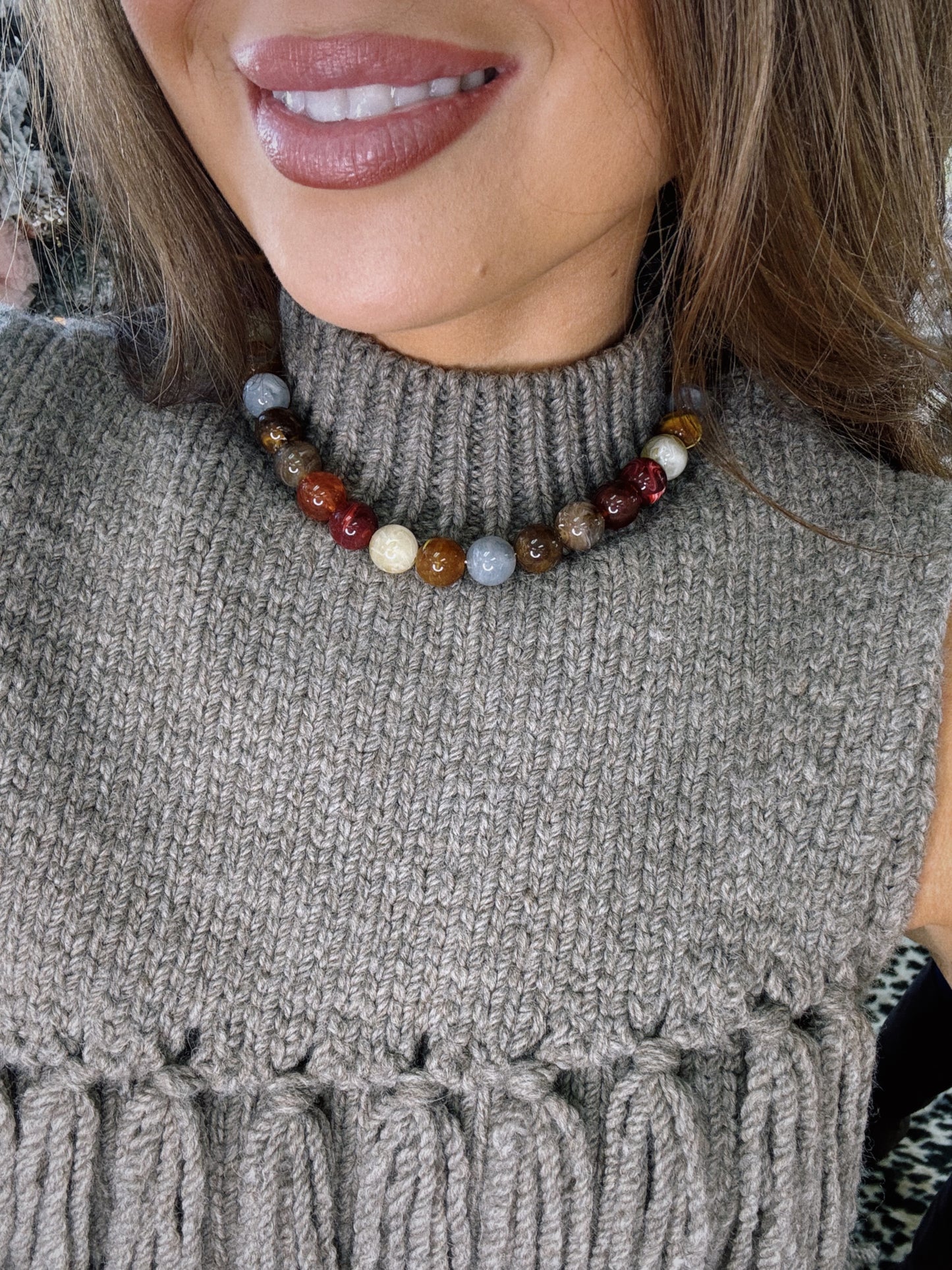 BeadLine Necklace - Neutral