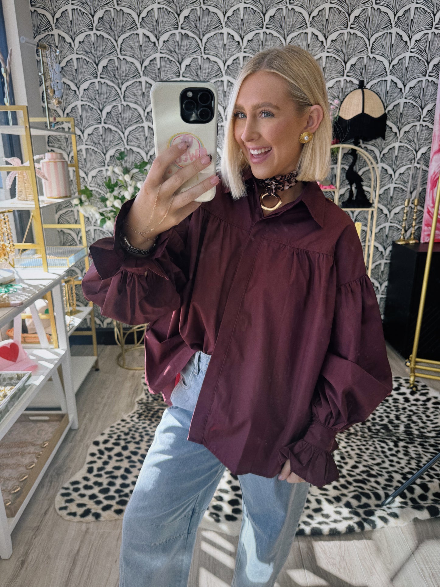 The Edit Blouse - Merlot