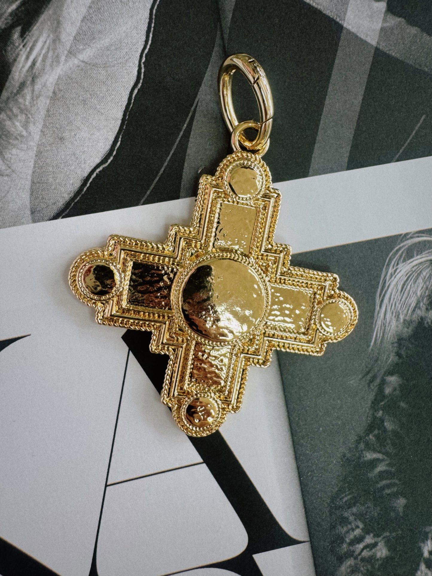 Byzantine Cross Metal Charm
