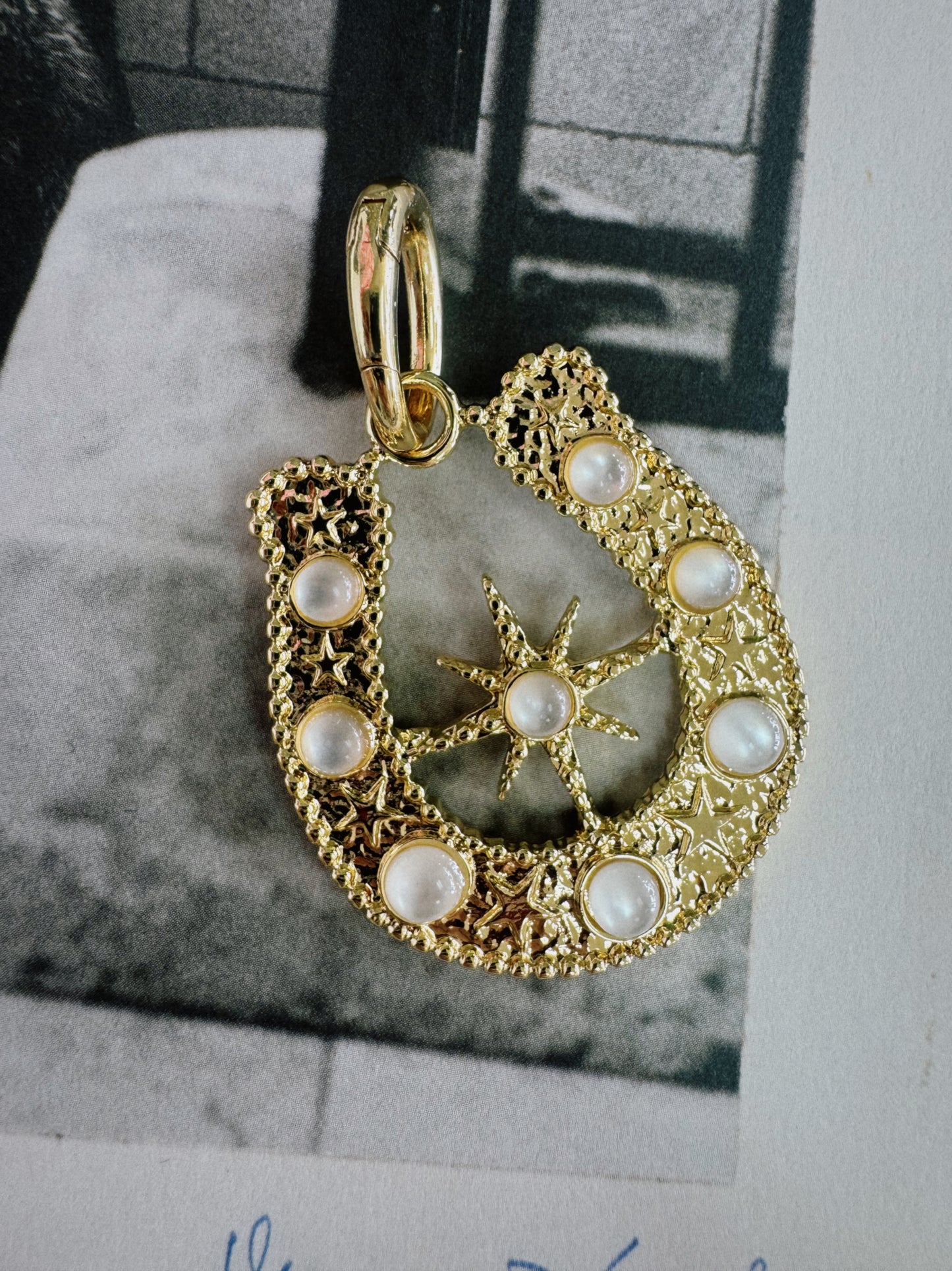 Textured Horseshoe Pendant