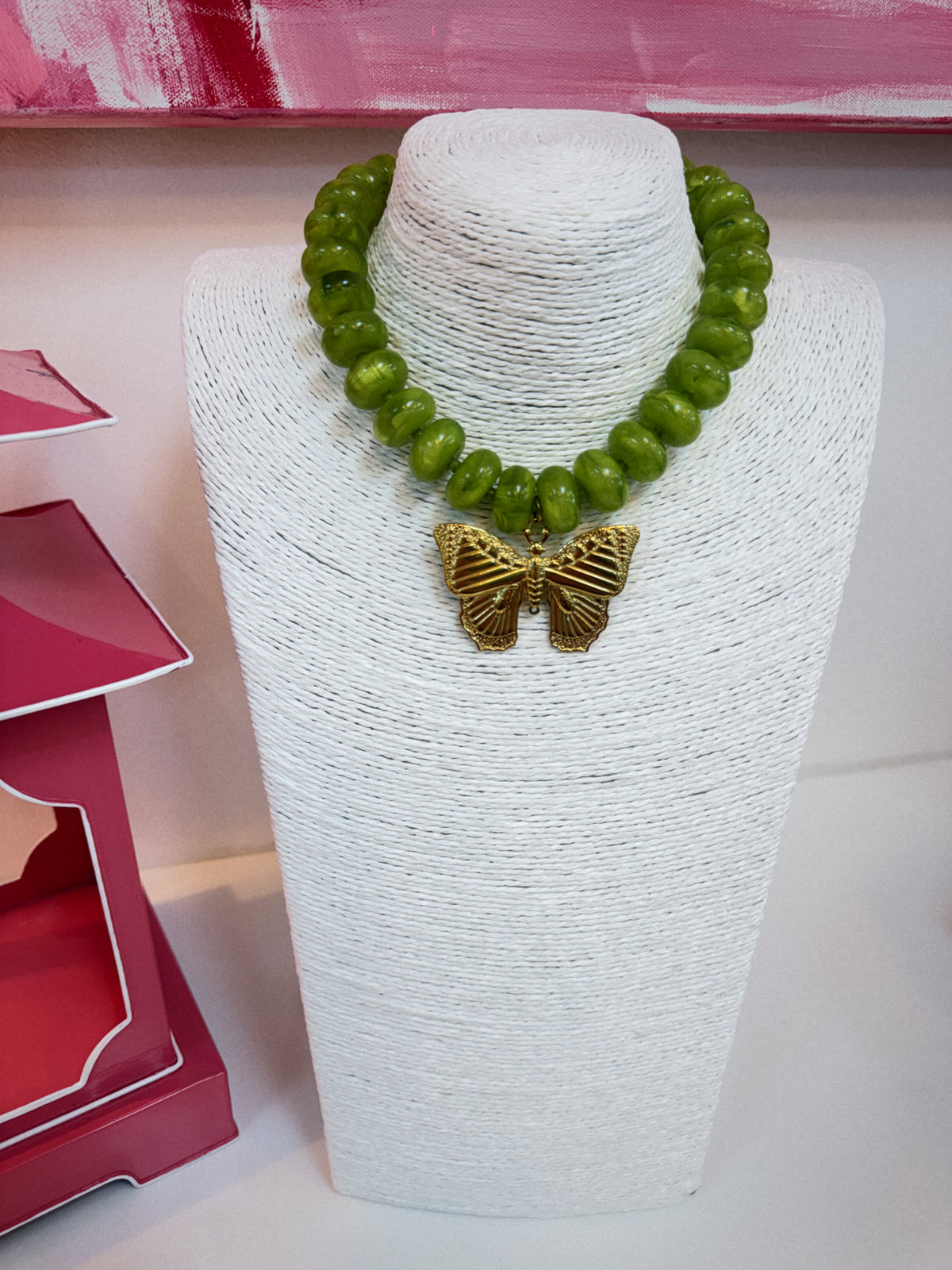 The Social Butterfly Necklace - Chartreuse