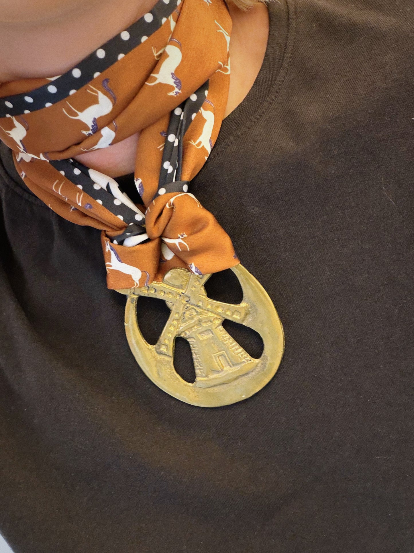 Western Windmill Scarf Necklace