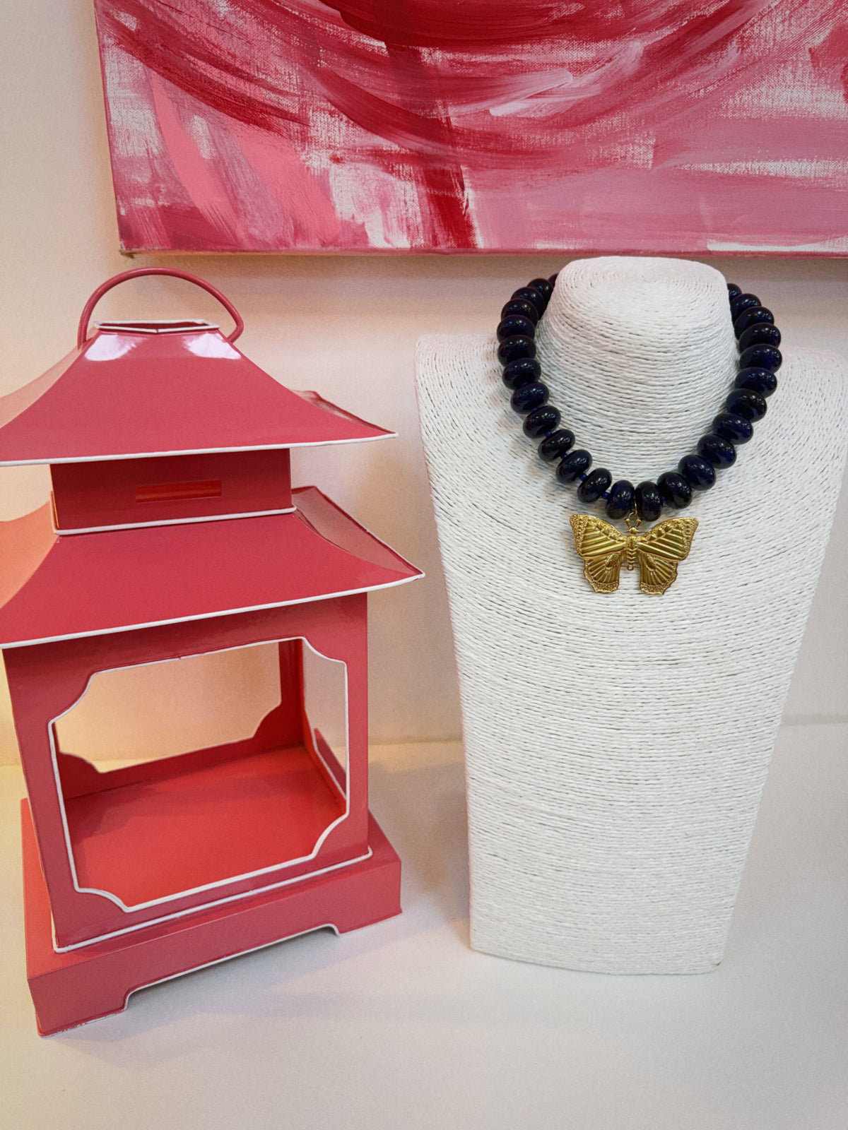 The Social Butterfly Necklace - Navy