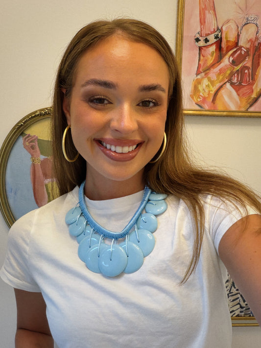 Beaded & Braided Necklace - Blue