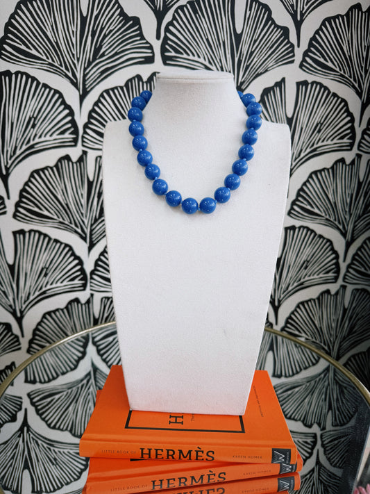 Beaded Love Necklace - Royal Blue