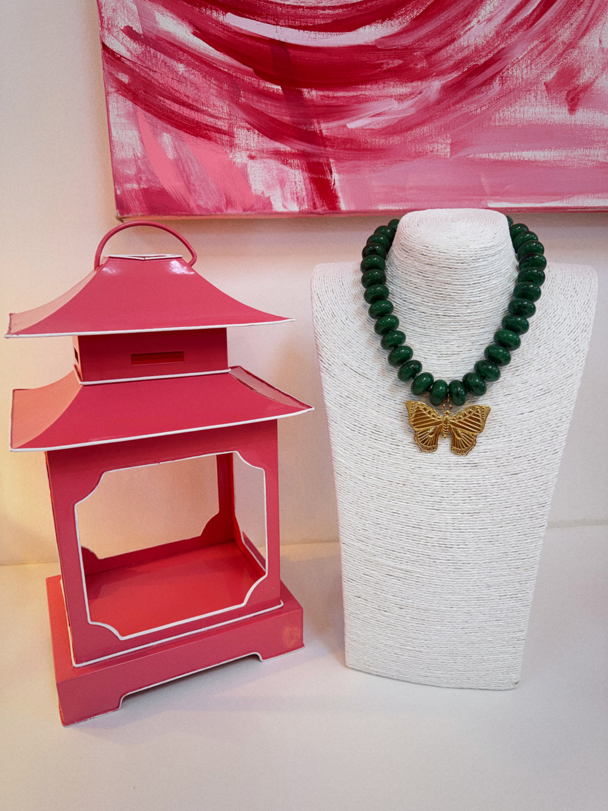 The Social Butterfly Necklace - Green