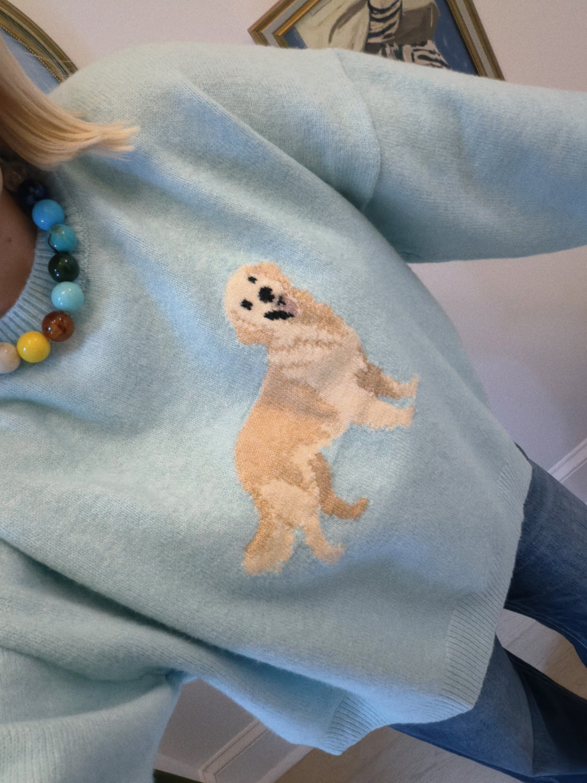 Golden Retriever Sweater - Blue