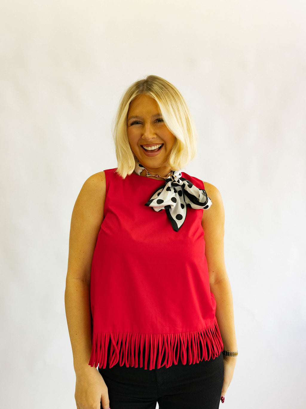 Red Zone Fringe Top