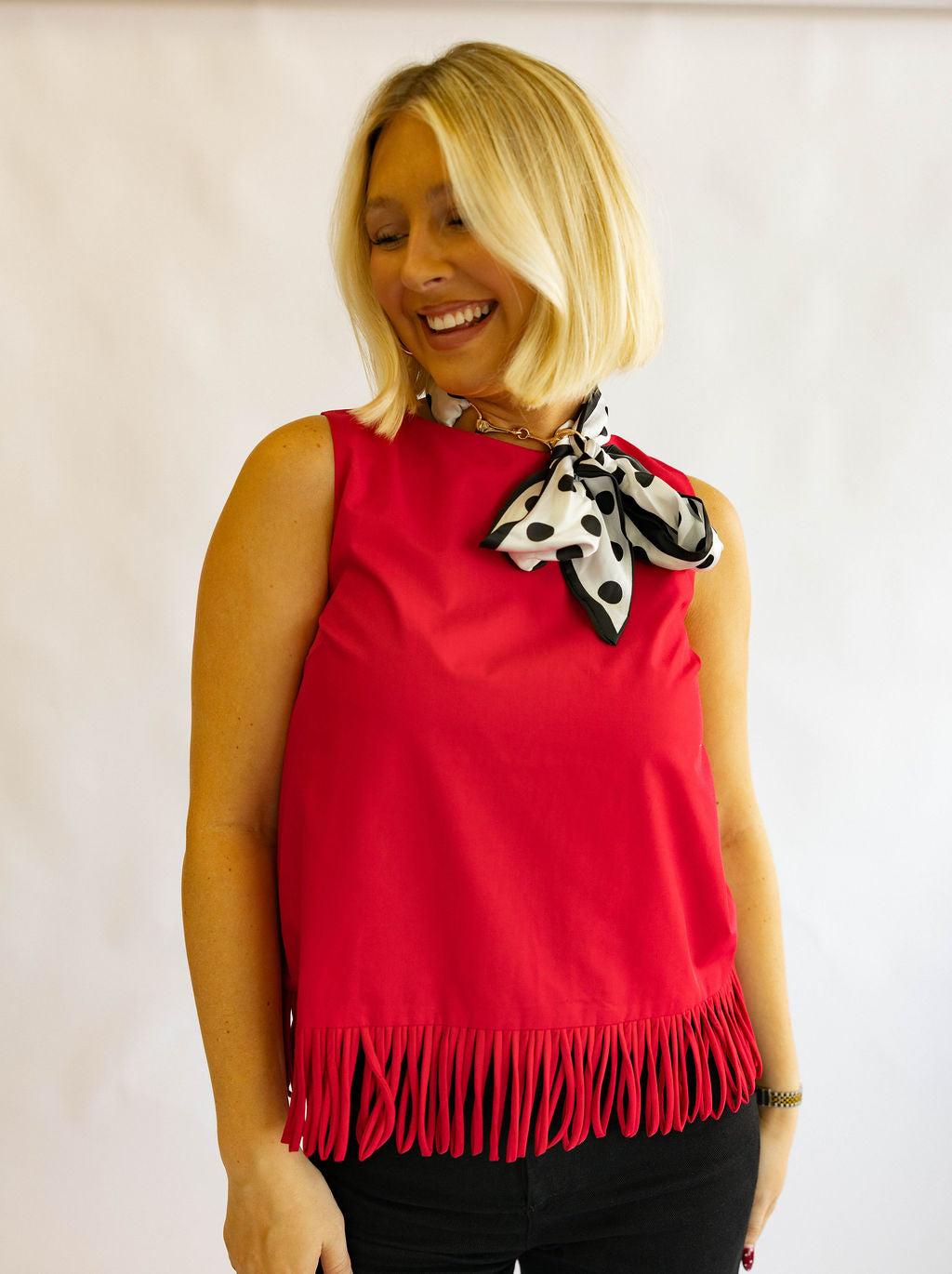 Red Zone Fringe Top