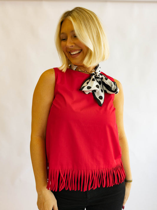 Red Zone Fringe Top