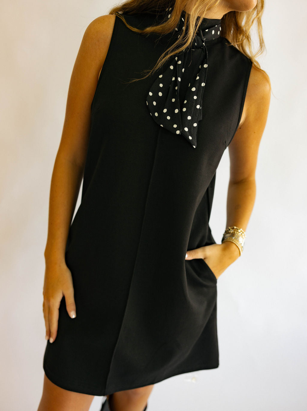 Scarf Season Mini Dress - Black