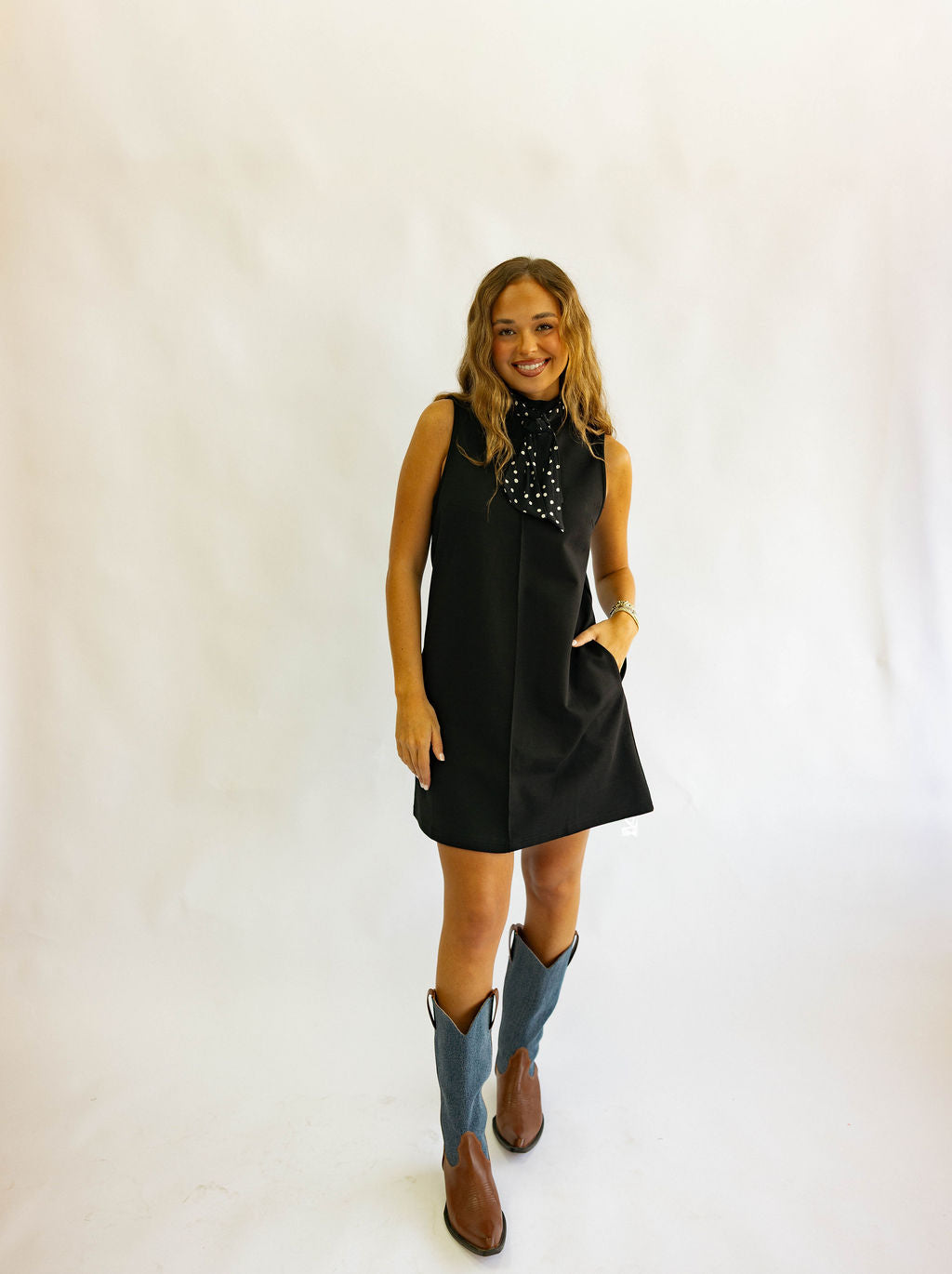 Scarf Season Mini Dress - Black