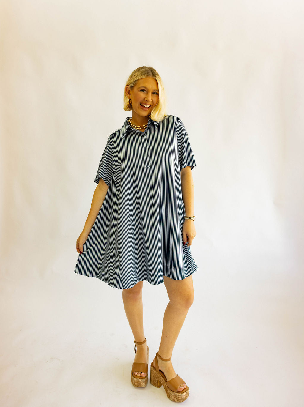 Game Day Classic Dress - Blue & Navy