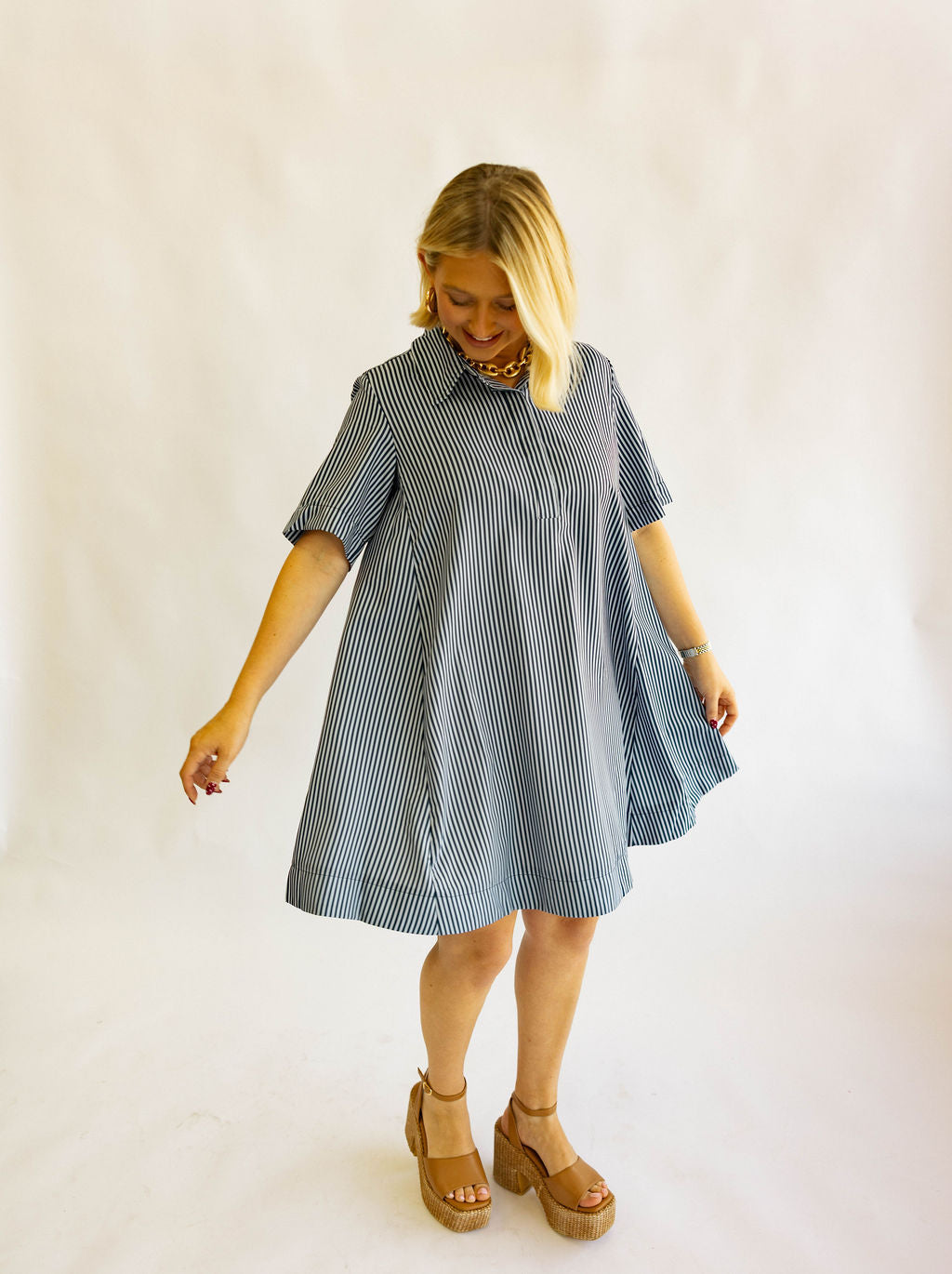 Game Day Classic Dress - Blue & Navy
