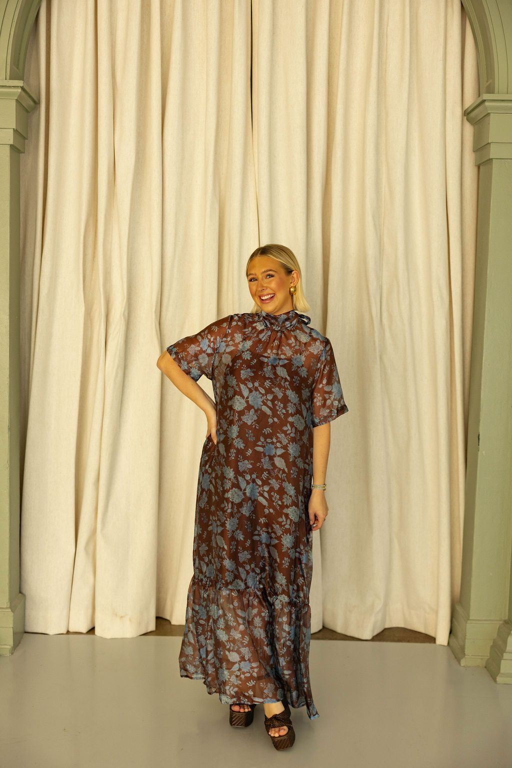 The Dusty Blue Blooms Maxi